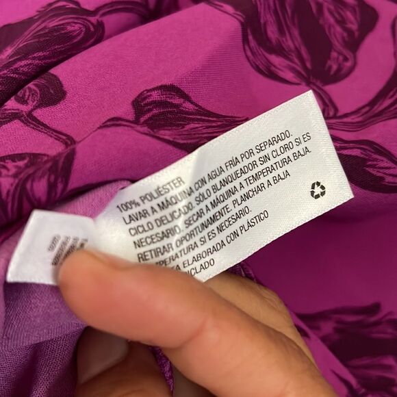 A New Day Pink Floral Wrap Blouse Long Sleeve - Picture 5 of 6